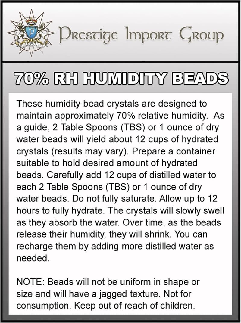 Crystal Gel Humidification Beads for Humidors - 4 oz