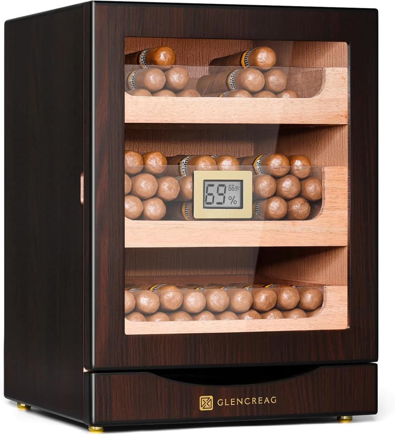 Cigar Humidor Cabinet with Cedar Lining and Magnetic Seal