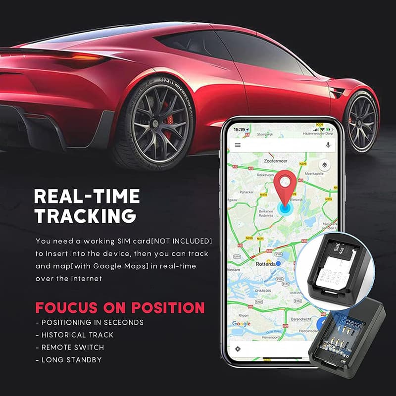 Real-Time GPS Vehicle Tracker with Magnetic Mount - No Monthly Fee