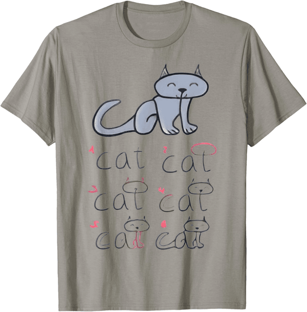 Cat Drawing T-Shirt for Art Lovers
