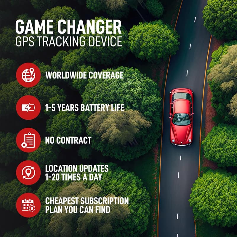 GPS Tracker for Vehicles - Long Battery Life, No Contract