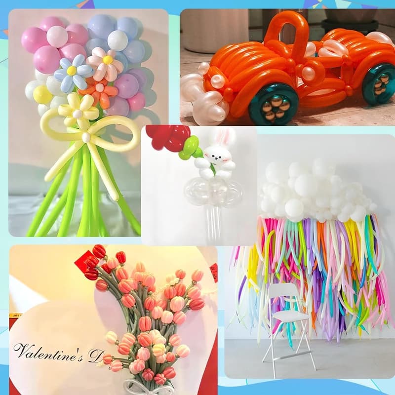 Clear Long Balloons Set – 100 PCS for Kids' Birthday Party