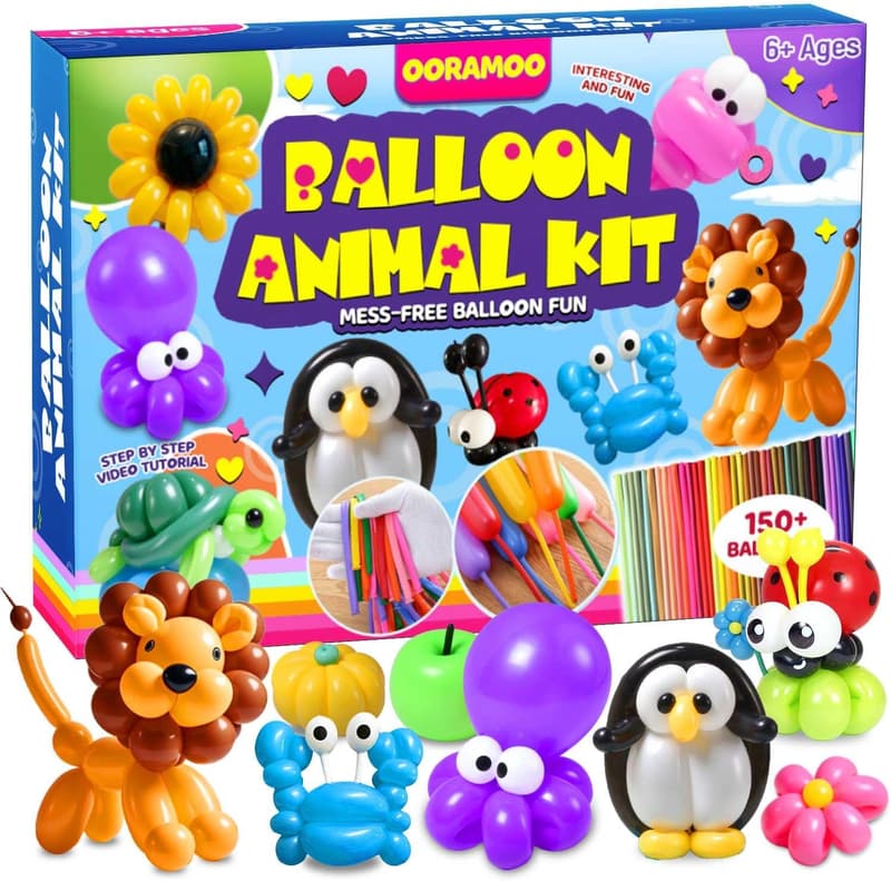 Balloon Animals Kit for Beginners – 160PCS with Pump & Tutorials