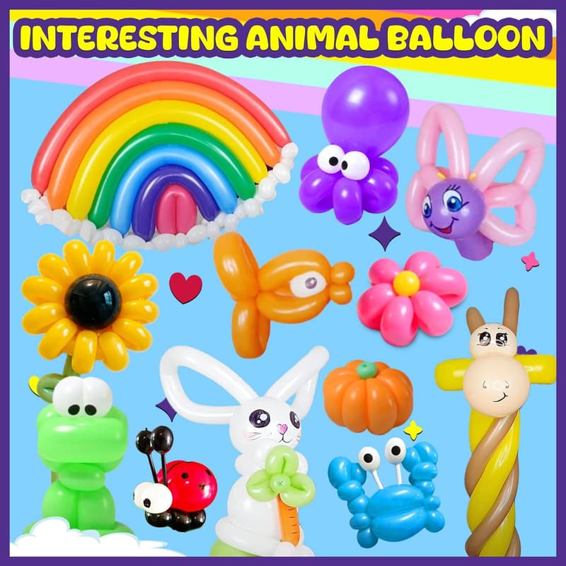 Balloon Animals Kit for Beginners – 160PCS with Pump & Tutorials