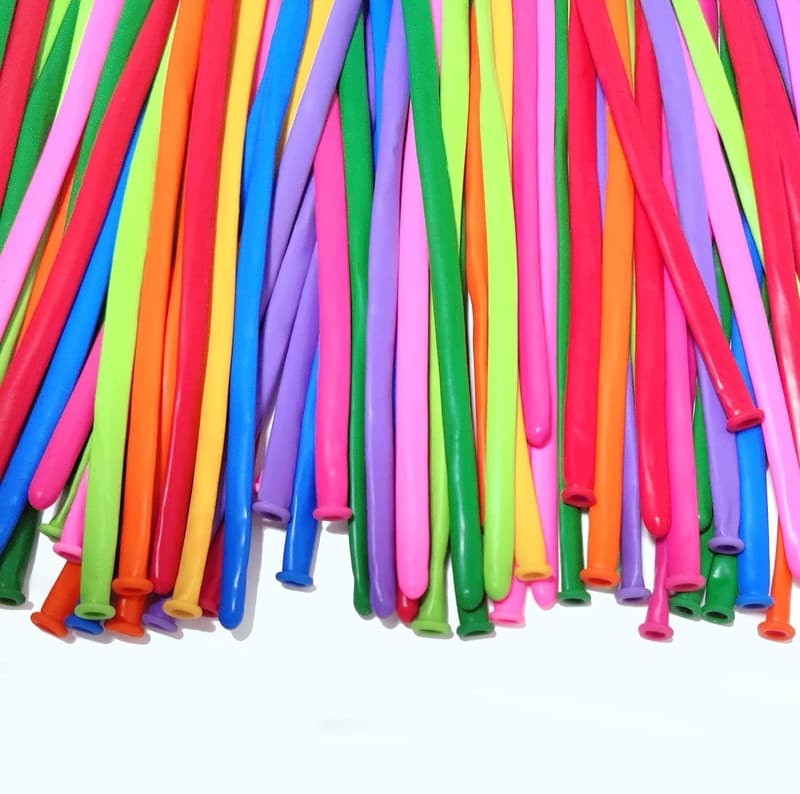 Balloon Animal Twisting Kit - 100 Long Multi-Colored Balloons