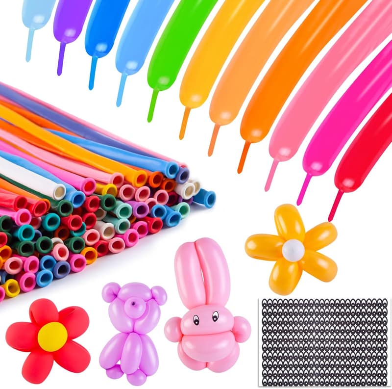 Assorted 260 Twisting Balloons for Weddings and Parties