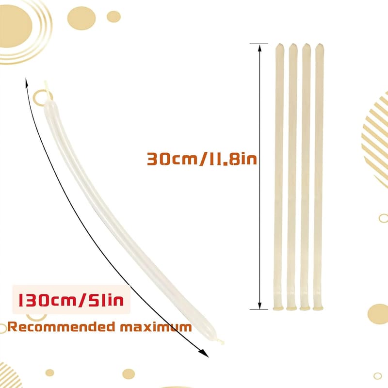 Clear Long Balloons for Kid's Party & Wedding Decorations - 100pcs