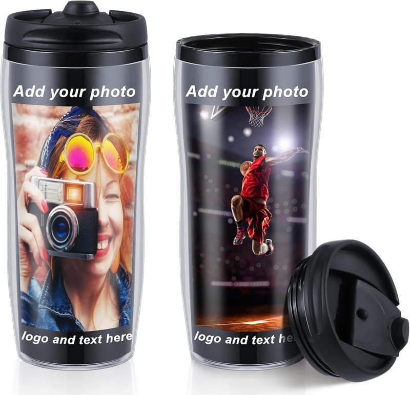 Personalized 14 oz Photo Travel Mug for Graduation or Father's Day