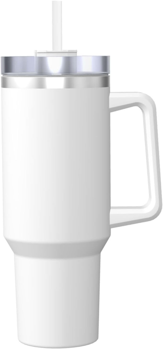 Custom Insulated 40oz Travel Tumbler with Handle & Straw