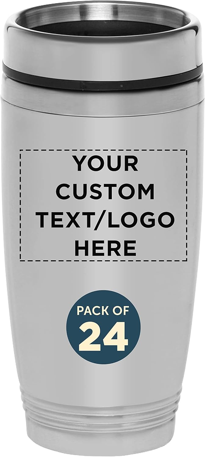 Personalized 16 oz Stainless Steel Tumblers - Set of 24