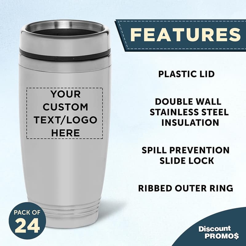 Personalized 16 oz Stainless Steel Tumblers - Set of 24