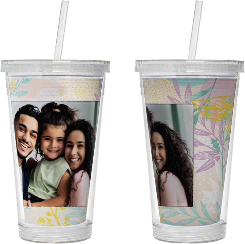 Acrylic Photo Tumbler with Straw