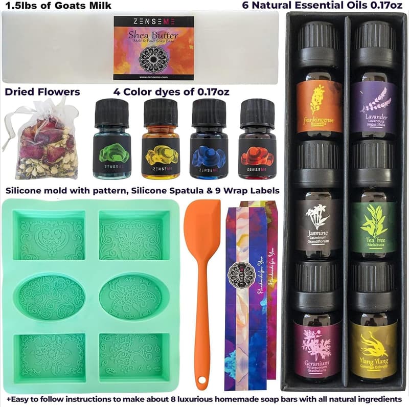 DIY Soap Making Kit for Adults with Essential Oils & Mold