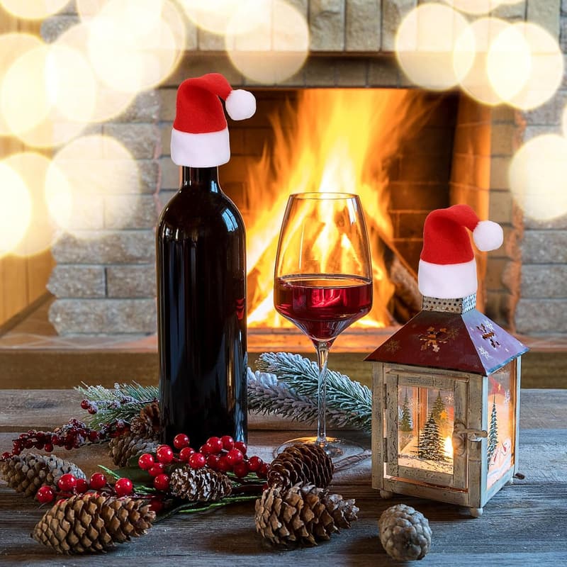 30 Pcs Mini Santa Hats for Christmas Table Decor