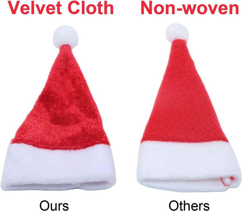 Mini Santa Hats (10 Pcs) - Craft Decorations for Christmas