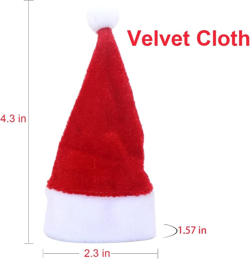Mini Santa Hats (10 Pcs) - Craft Decorations for Christmas