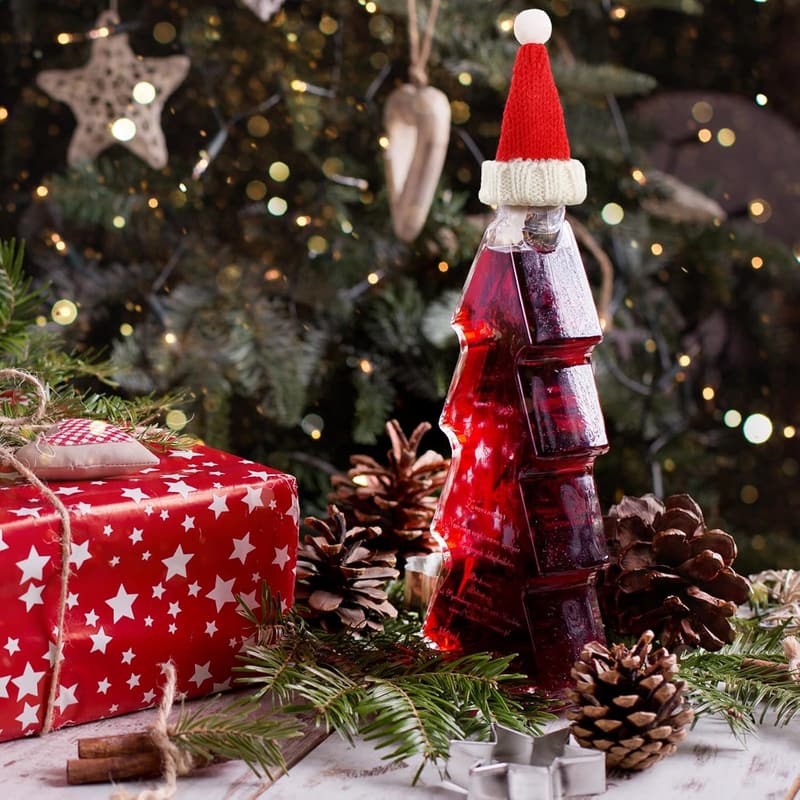 Mini Santa Hats for Crafts - Tiny Wine Bottle Holders (12 Pack)