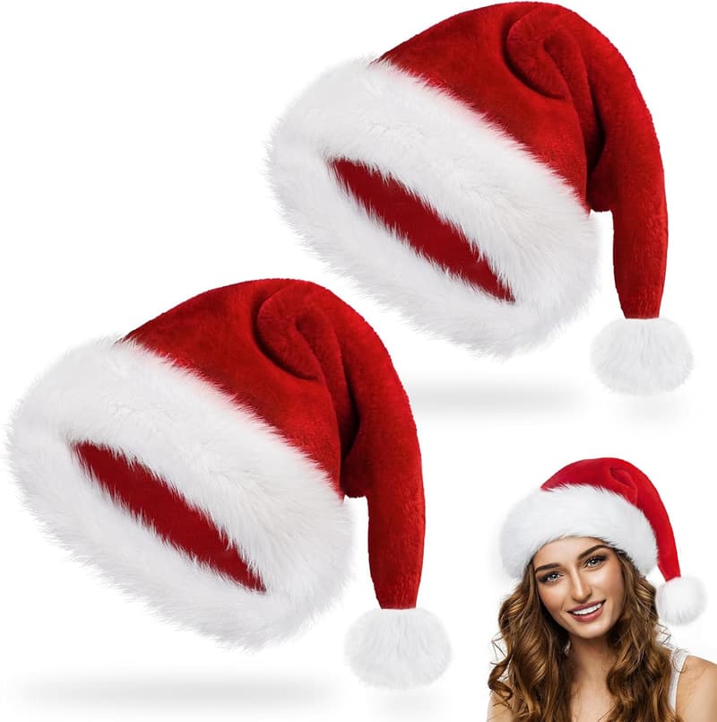 Unisex Classic Santa Hat for Christmas and New Year Parties