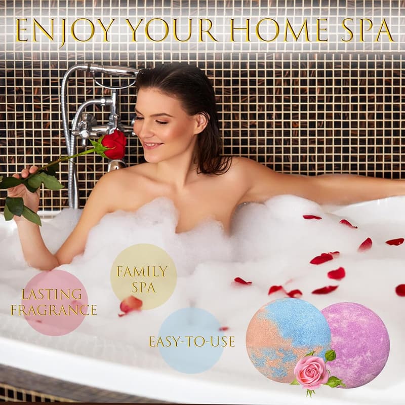 Spa Relaxing Bath Bomb Gift Set for Women, 15 Handmade Moisturizers