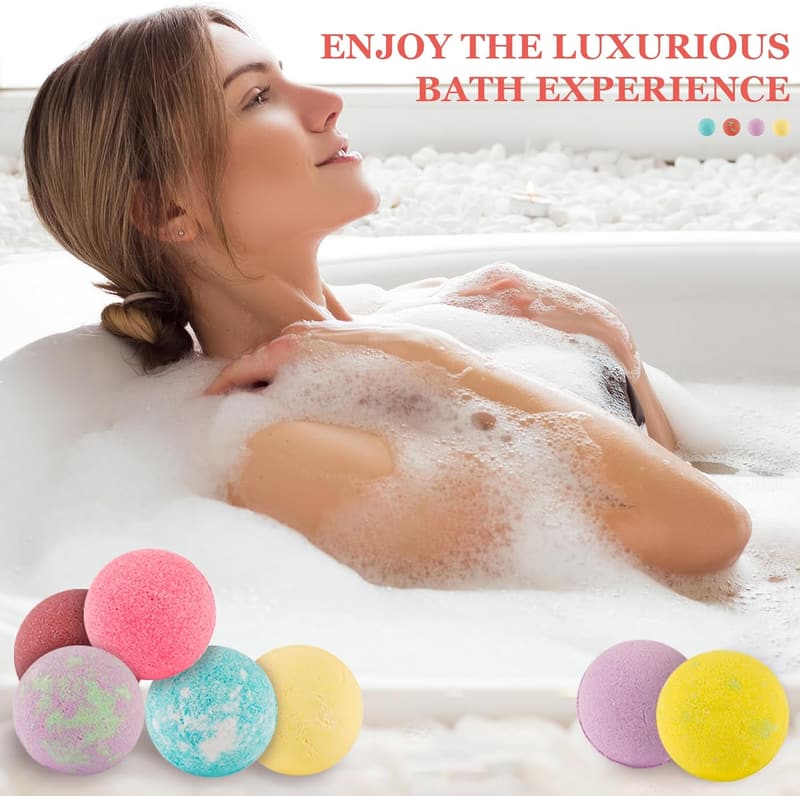 Natural Organic Bath Bomb Gift Set for Women - 50 pcs, 10 Scents
