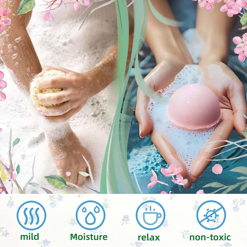 Floral DIY Bath Bomb Making Kit, 33 Pcs with Molds