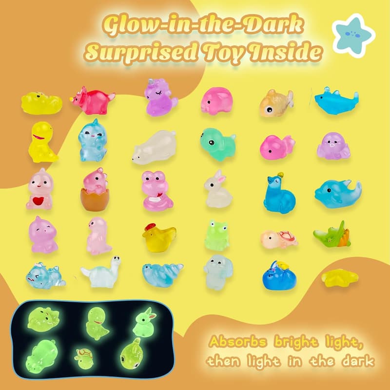 Kids' Bath Bombs with Toy Surprise - 30 Organic Glow-in-the-Dark