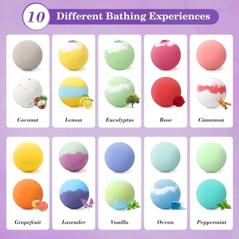 Mother's Day 20PCS Natural Bath Bomb Set with Shea Butter & Oils