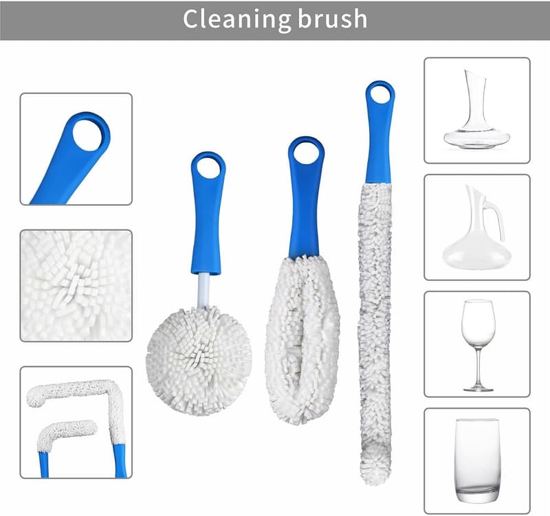 Wine Decanter Drying Stand with Cleaning Brush & Beads