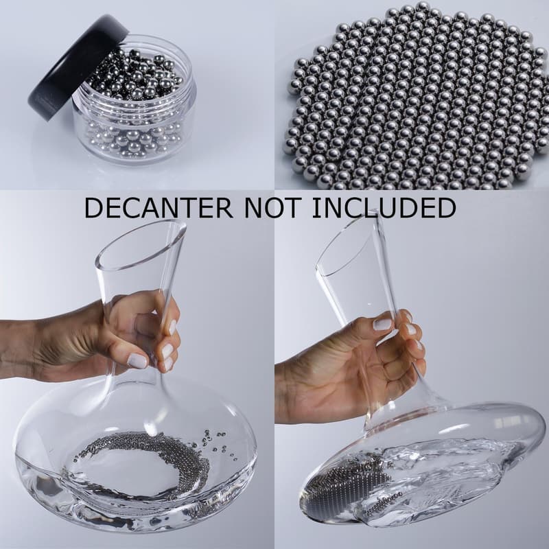 Wine Decanter Stopper with Stainless Steel Cleaning Beads