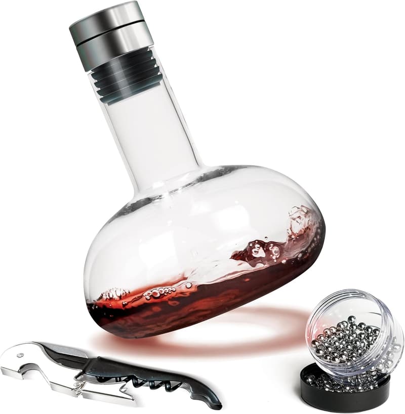 Red Wine Decanter Set with Aerator Lid - Perfect Gift for Wine Lovers