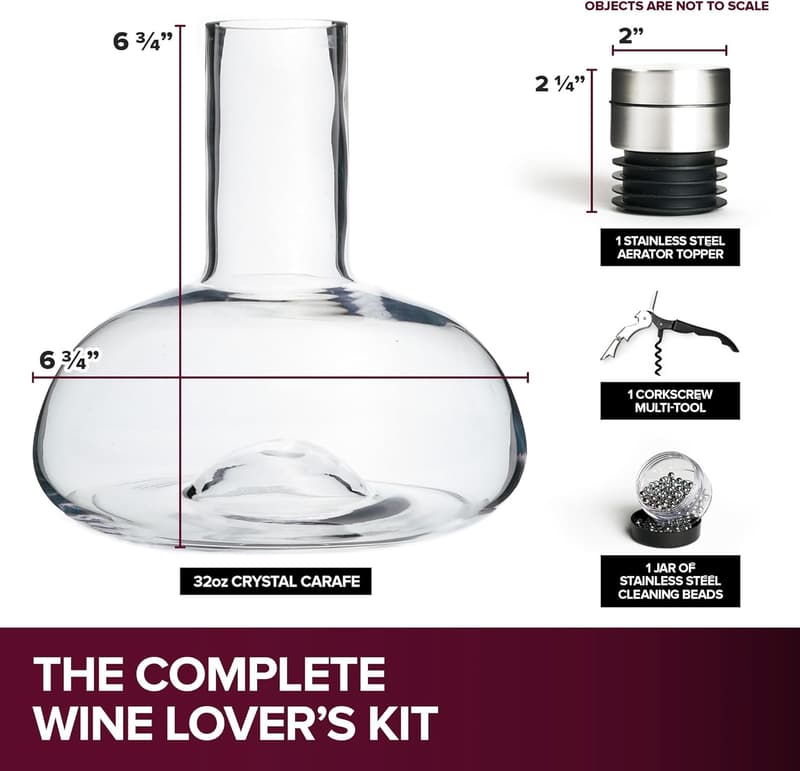 Red Wine Decanter Set with Aerator Lid - Perfect Gift for Wine Lovers