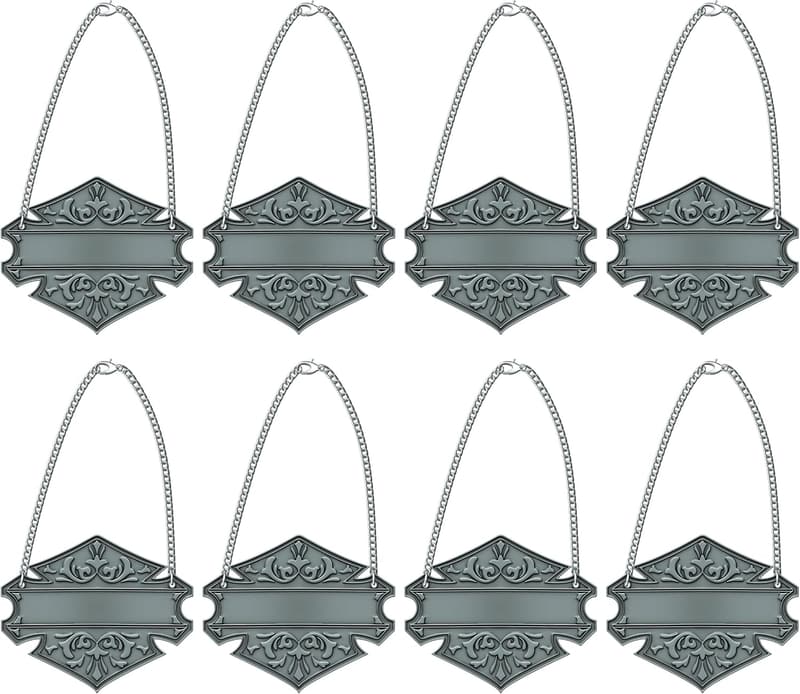Elegant Stainless Steel Decanter Tags Set for Home Bars