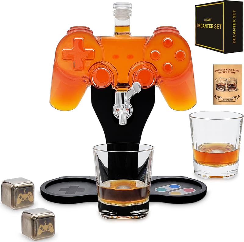 Whiskey Decanter Set for Men with Ice Cube Tray