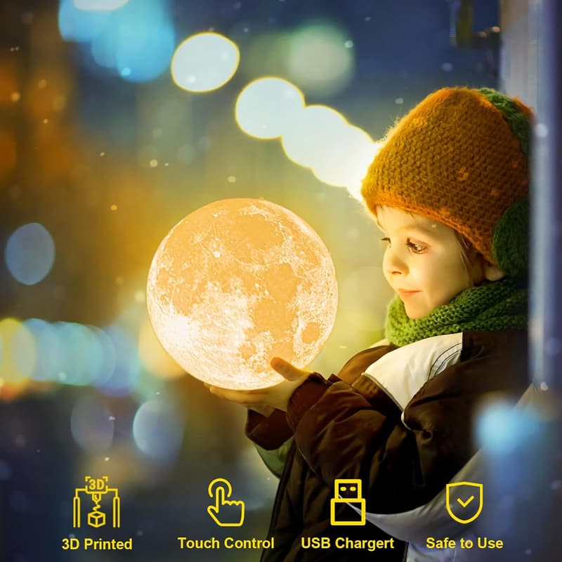 3D Touch Control Moon Lamp - Kids' Birthday & Christmas Gift