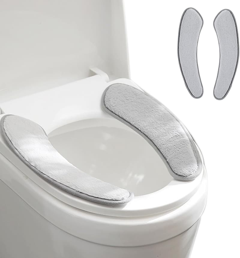 Winter Toilet Seat Cushion Cover - Washable, Soft, Grey