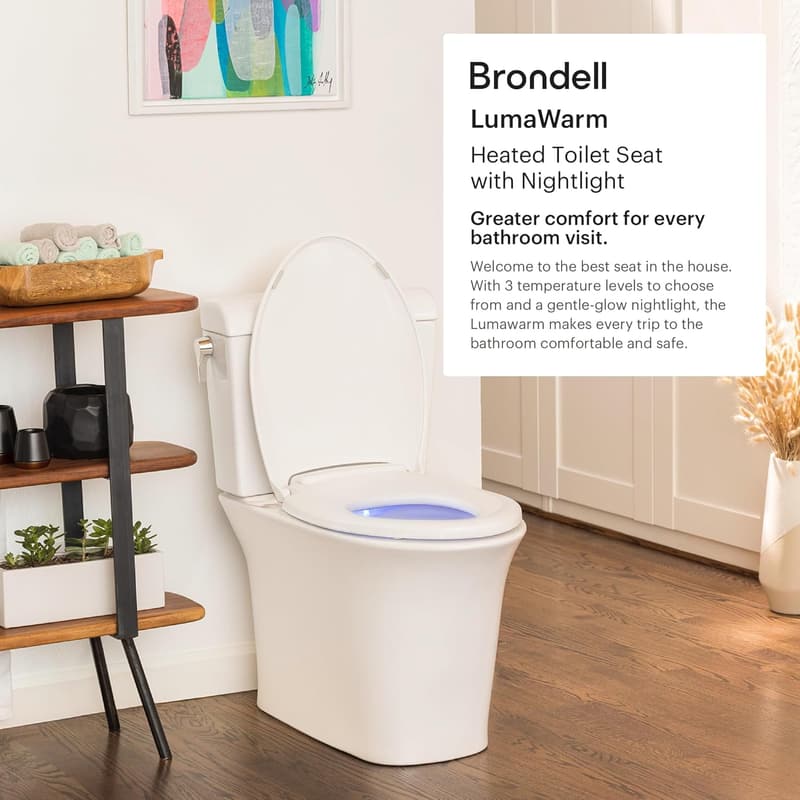 Brondell LumaWarm Heated Toilet Seat with Night Light, Elongated
