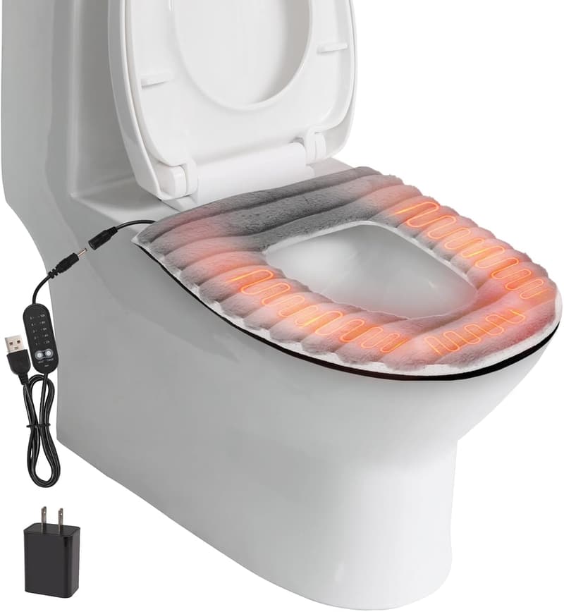 USB Heated Toilet Seat Cover with 5-Speed Temperature Control