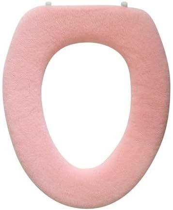 Plush Toilet Seat Cover - Reusable, Machine-Washable, Pastel Pink