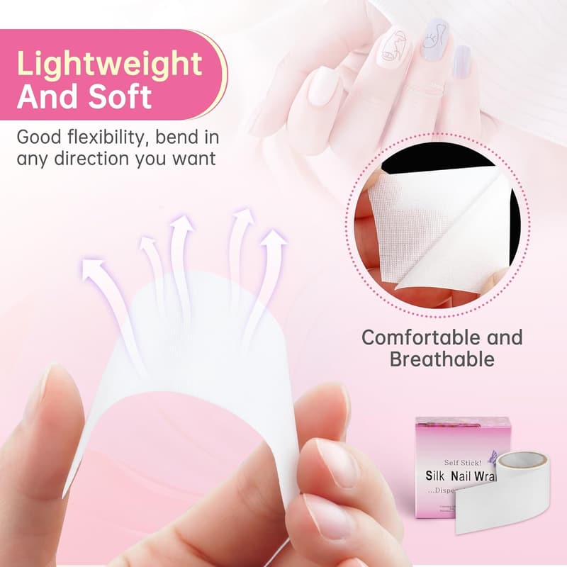 Silk Nail Wraps for Instant Repair - Self-Adhesive Bandage Tape