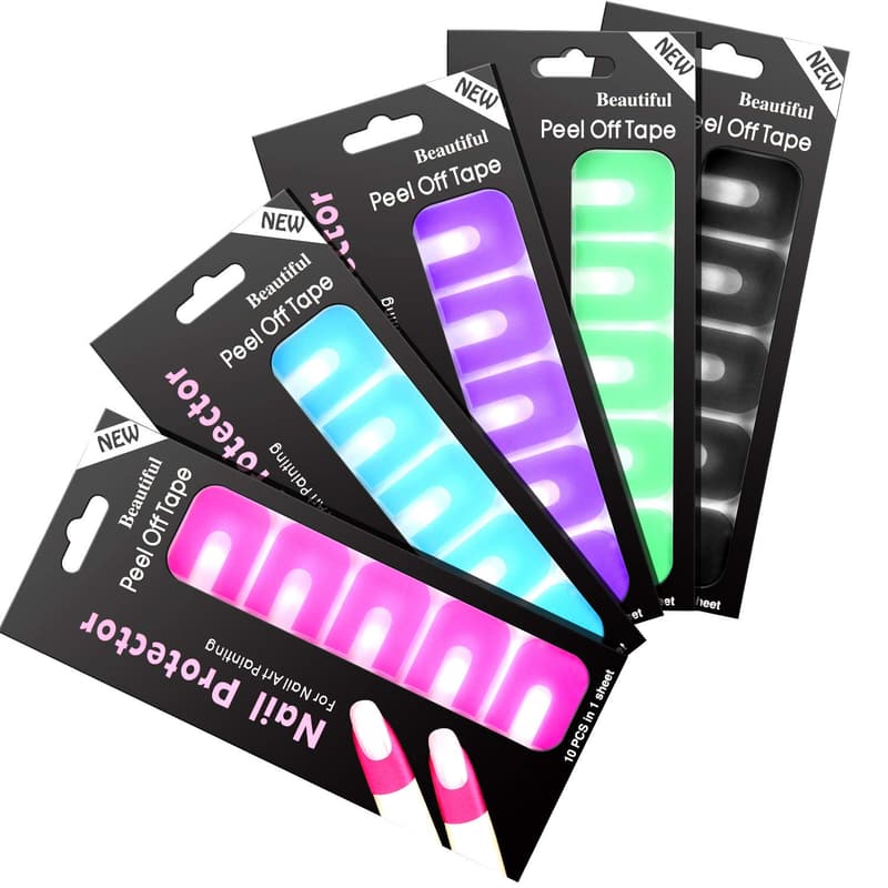 Nail Polish Protector Stickers - Pack of 150 U-Shaped Guards