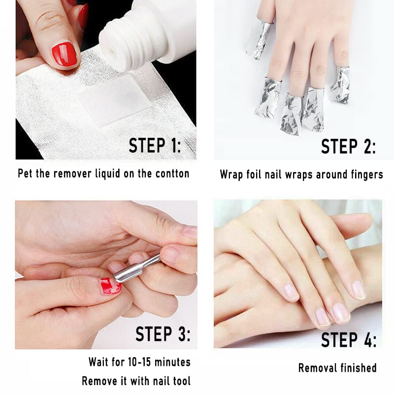 Nail Polish Remover Foil Wraps with Lint-Free Cotton Pads - 400 Pcs