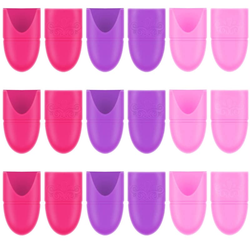 Reusable Silicone Nail Caps - 30 Pack, Purple & Pink
