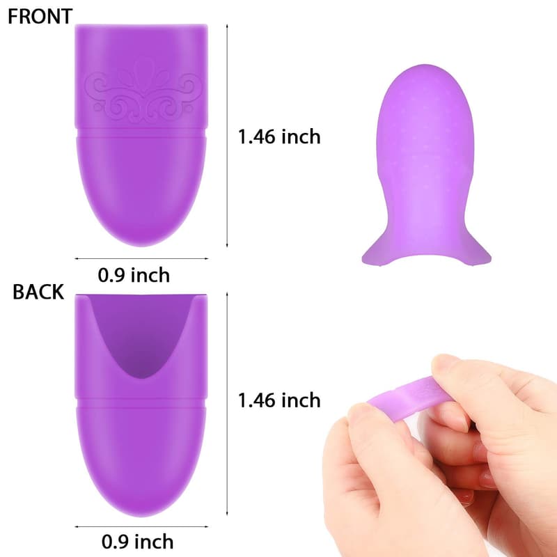 Reusable Silicone Nail Caps - 30 Pack, Purple & Pink