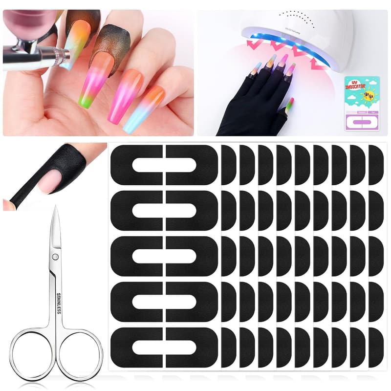 Nail Polish Protector Tape - 100PCS UV Cuticle Shield for Nail Art