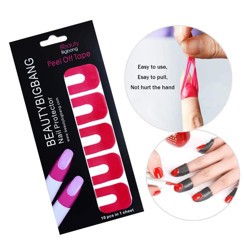 Nail Art Protectors – 50 U-Shape Disposable Polish Guards