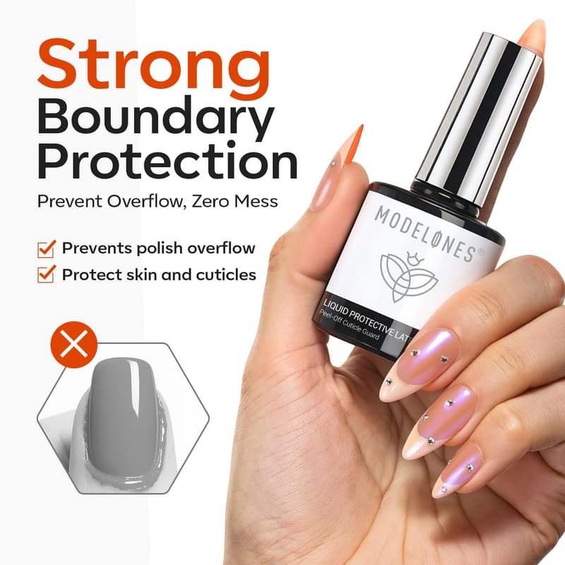 Liquid Latex Nail Polish Barrier - 15ml Peel Off Protector