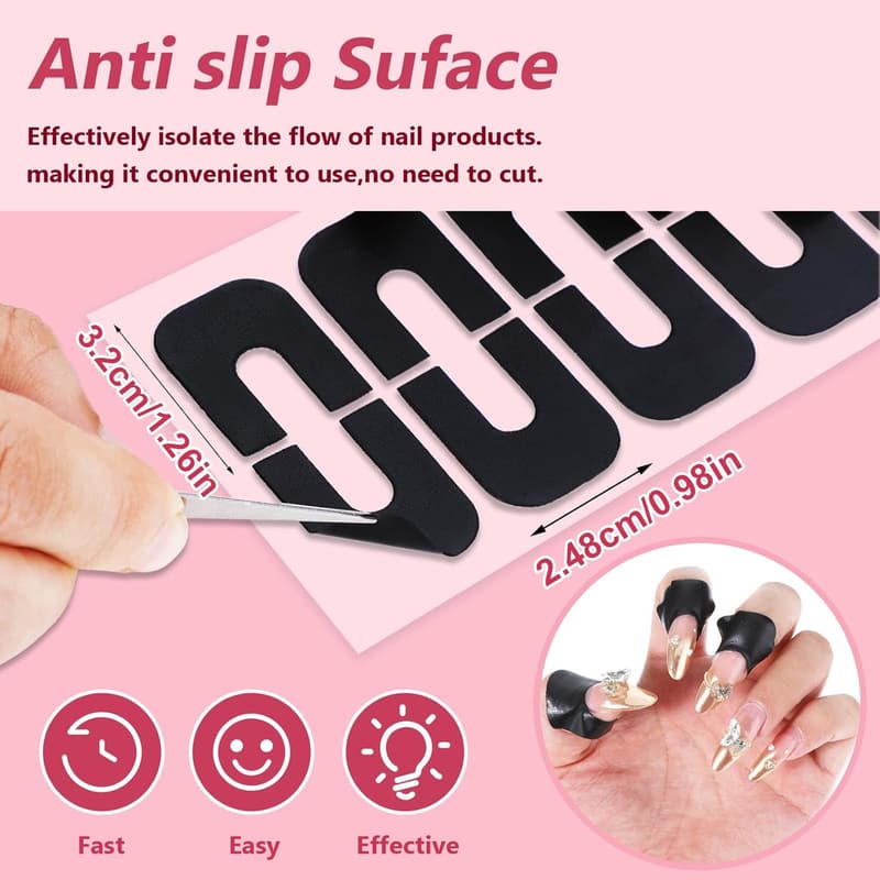 Nail Art Kit - 150pcs U-Shape Latex Polish Protectors