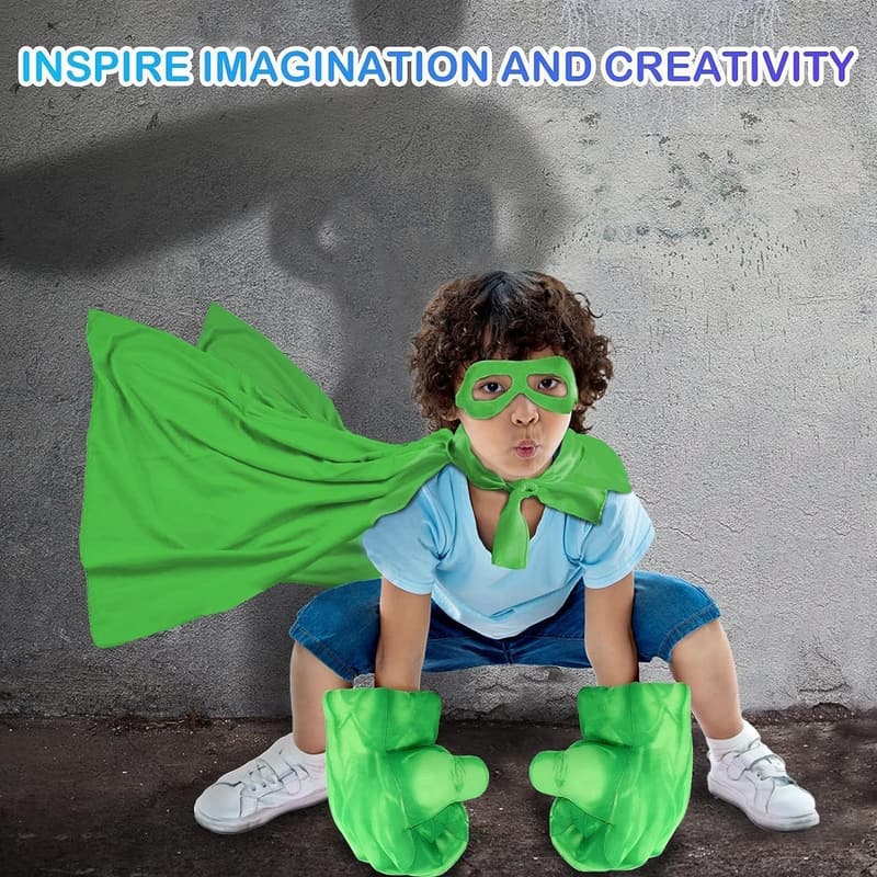 Superhero Gloves for Kids & Adults - Green Dress-Up Boxing Toys