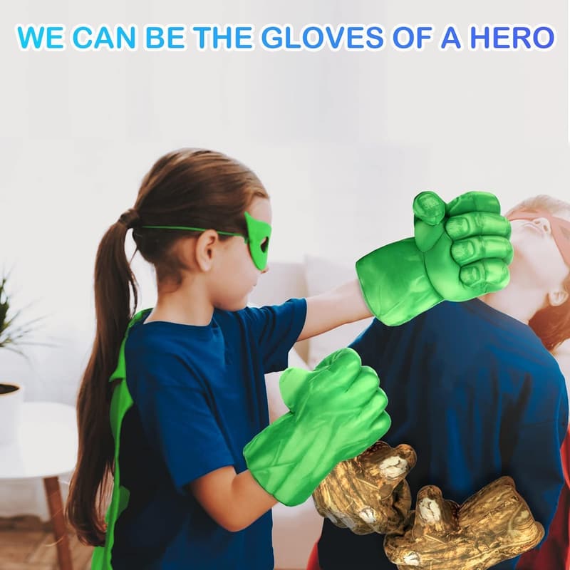 Superhero Gloves for Kids & Adults - Green Dress-Up Boxing Toys