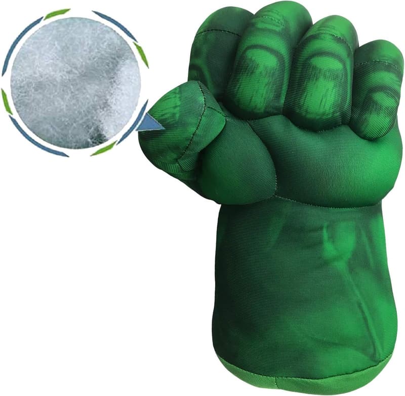 Kids' Green Superhero Plush Gloves for Cosplay & Gifts